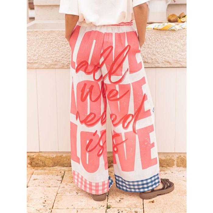Coastal Fish Graphic High Waist Wide Leg Resort Pants