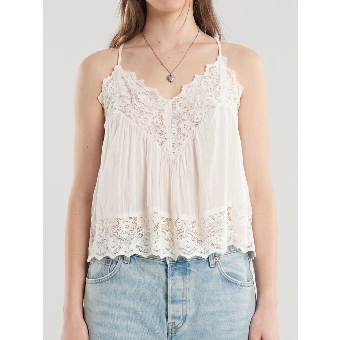 Breezy V-Neck Floral Lace Spaghetti Strap Resort Cami Tank Top