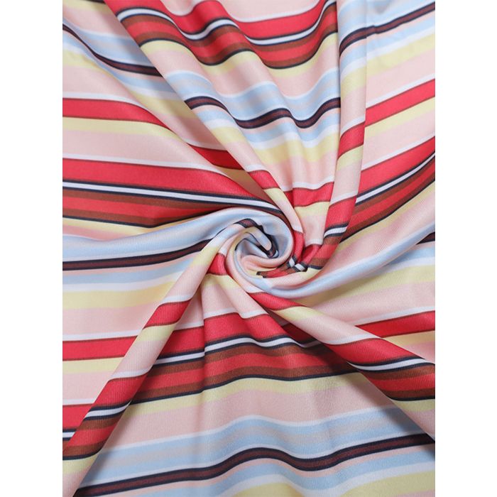 Colorful Striped O Ring a Line Resort Strapless Maxi Dress