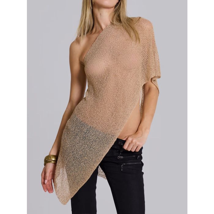 Versatile Boat Shoulder Resort Asymmetrical Oversized Knit Poncho T…
