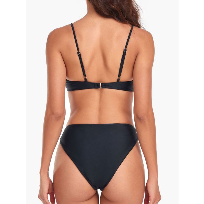 Active Solid Color High Waist Moderate Knotted Front Two-Piece Biki…