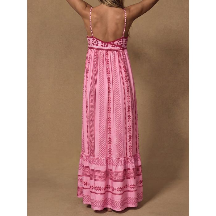 Relaxed Granny Square Crochet Patchwork Resort Babydoll Maxi Sundre…