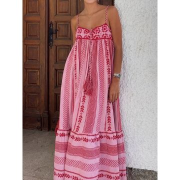 Relaxed Granny Square Crochet Patchwork Resort Babydoll Maxi Sundre…