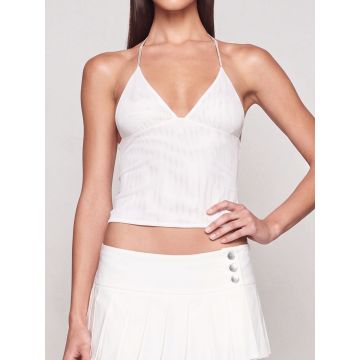 Flattering Lace Butterfly Strappy Back Resort Spaghetti Mesh Crop T…